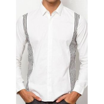 Apparel White With Black Lining Contrast Designer Shirt Code Nexus 2 Ea - Men Clothing - Best Price in Pakistan - HitShop.pk